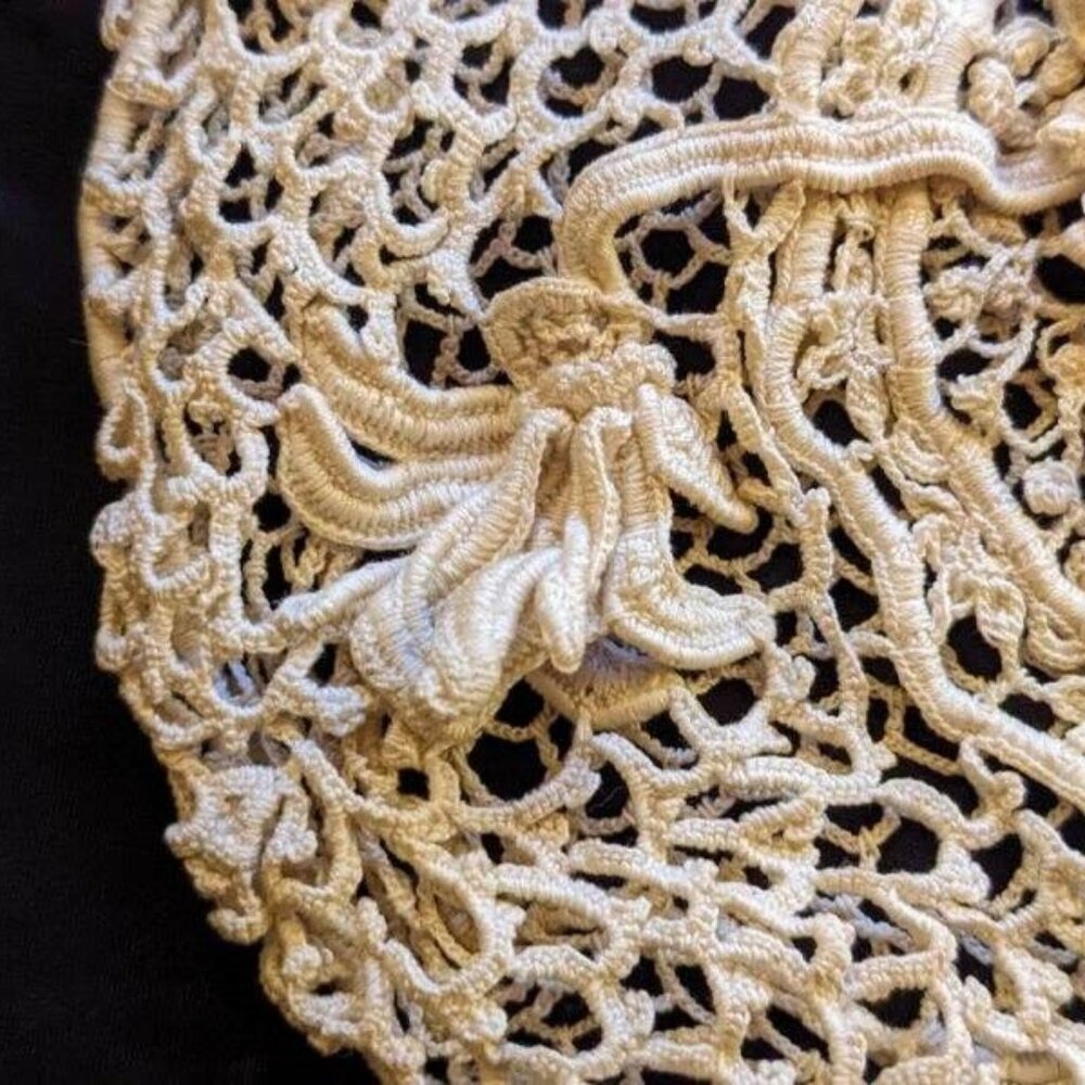Antique Crocheted Lace Purse Evening Wedding Bag Victorian - Picture 16 of 16